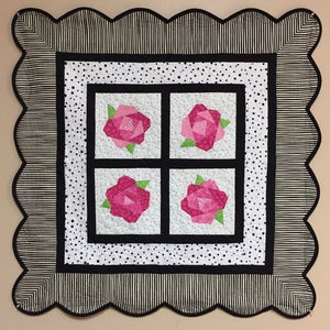 Rose Table Topper Paper Pieced Pattern in PDF