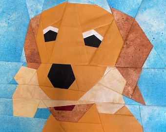 Golden Retriever Quilt Block Pattern: Paper Pieced Dog (PDF Pattern)