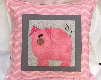 Piggy Pillow, a Paper Pieced Pattern in PDF