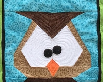 Owl Paper Pieced Block in PDF