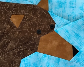Brown Bear Paper Piece Pattern in PDF