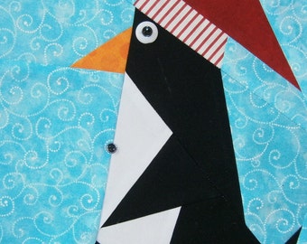 Paper Pieced Belly Button Penguin Block #2