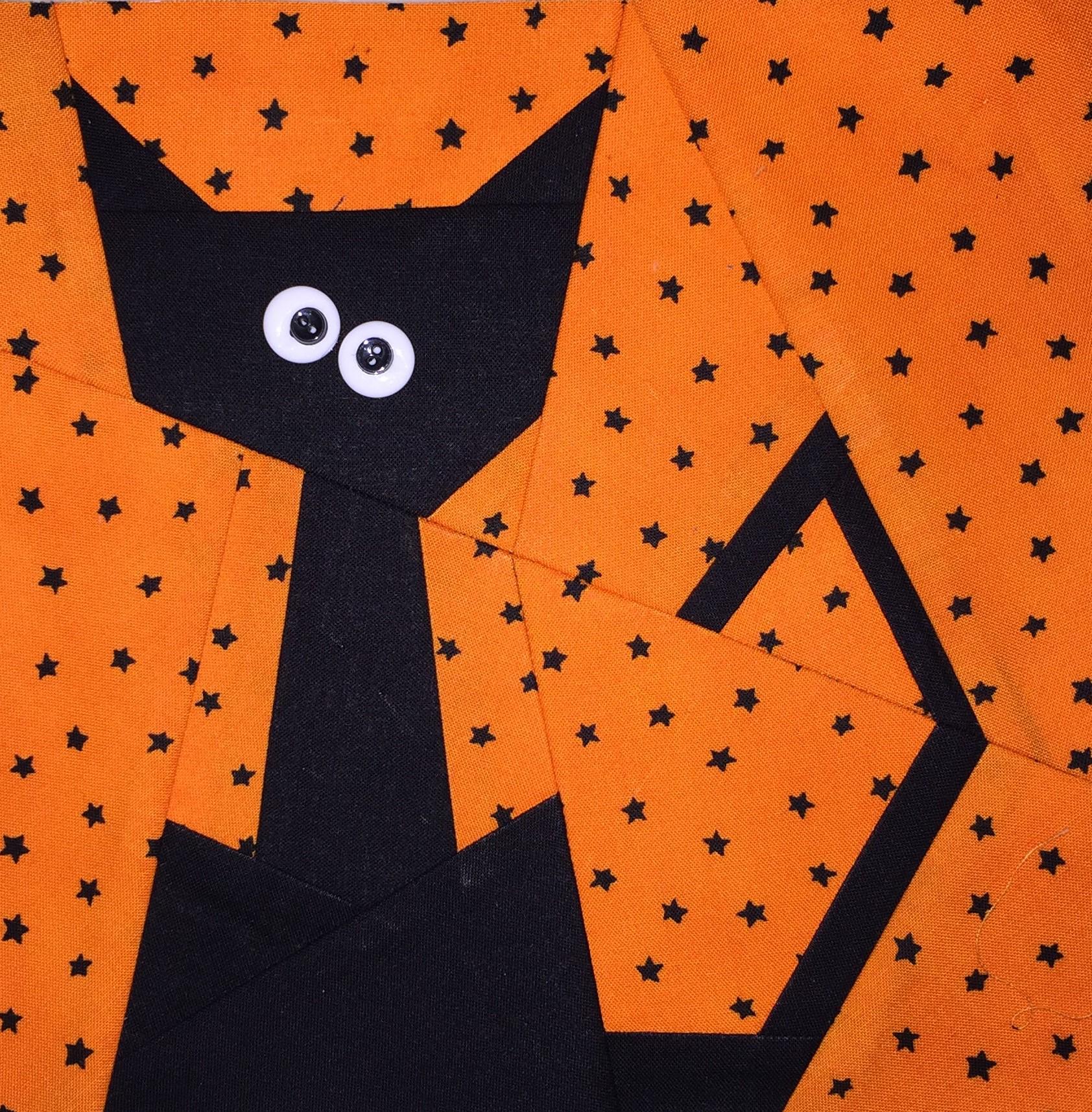 Paper Chain Cat Pattern Kit Cat Paper Pieced Quilt Block Pattern, Halloween Decor (PDF Pattern ...