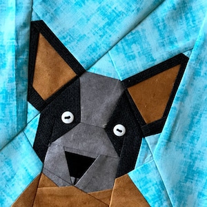 Blue Heeler Paper Piecing Block Pattern in PDF