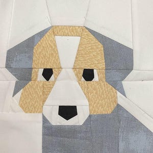 Australian Shepherd Paper Piecing Pattern: Dog Quilt Block (PDF Download)