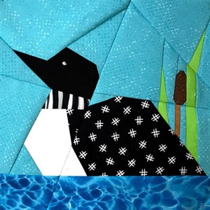LOON On The LAKE #2 Paper Pieced Block in PDF