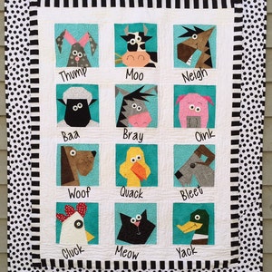 Farmyard Stars Paper Pieced Quilt in PDF