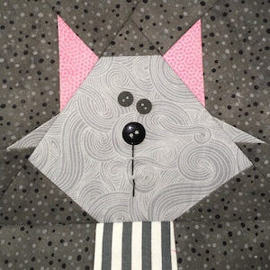 Tabby Cat Paper Pieced Pattern in PDF