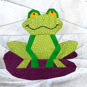 FROG On LILY PAD Paper Pieced Block Pattern in pdf