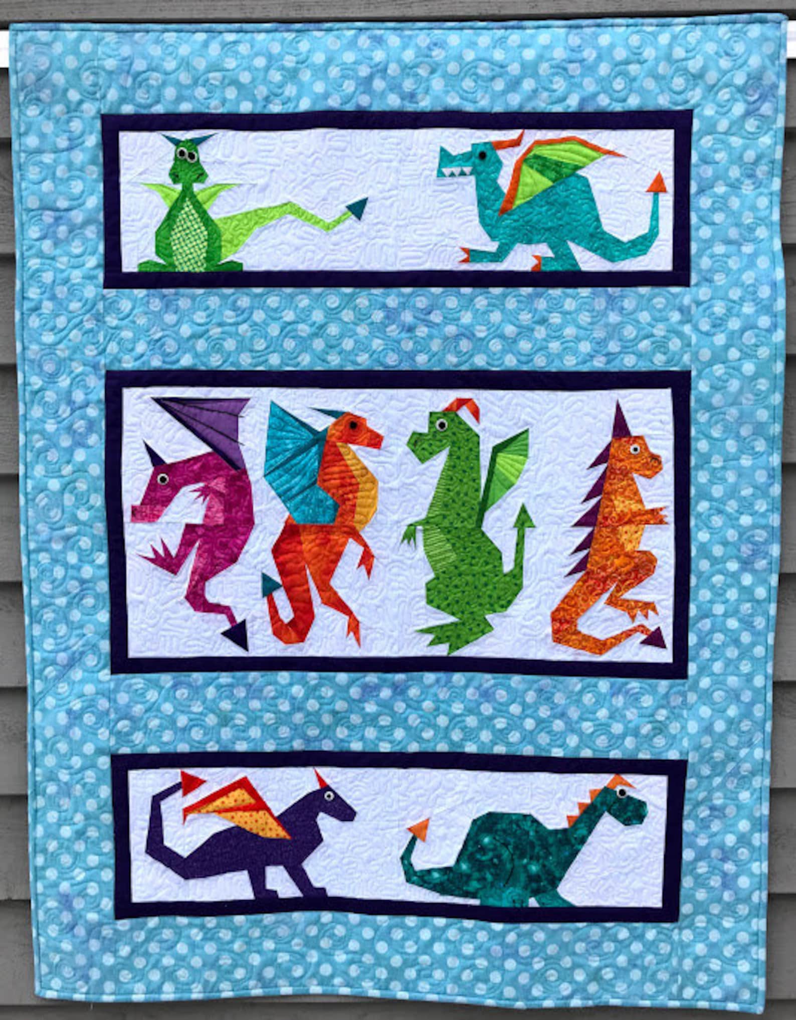 DRAGON QUILT Paper Pieced Pattern in PDF Etsy