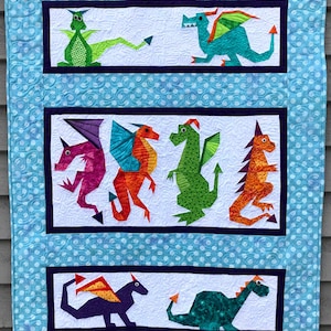 DRAGON QUILT Paper Pieced Pattern in PDF