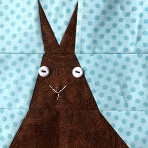 Chocolate Bunny Paper Pieced Block Pattern in PDF