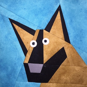 German Shephard Paper Pieced Block Pattern in PDF