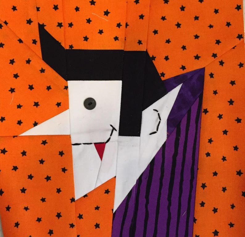 Count Dracula and Frankenstein FREE Paper Pieced Block Patterns in PDF image 3