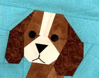 Patrón de patchwork de papel King Charles Cavalier en PDF