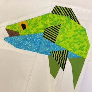 WALLEYE PAPER PIECED Pattern in pdf, Instant Download, Walleye Pattern, Fish Quilt, Paper Pieced Pattern, Made By Marney, Quilt Block