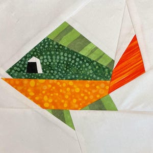 SUNFISH BLOCK PATTERN in pdf, Paper Pieced, Instant Download, Foundation Piecing, Fish Quilt, Sunfish Pattern, Made By Marney