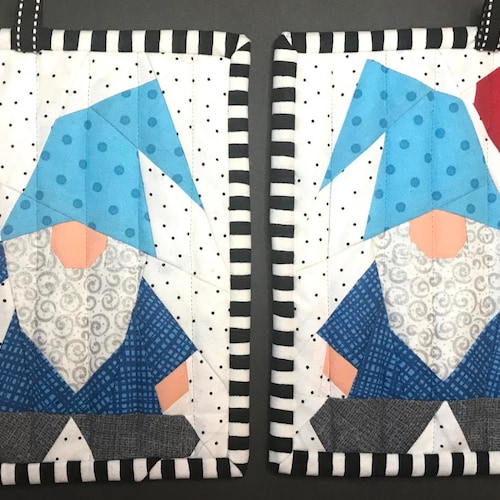 PICKLEBALL GNOME POTHOLDERS Paper Pieced Patterns in Pdf Etsy