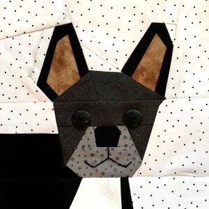 FRENCH BULLDOG Paper Pieced Block Pattern in PDF