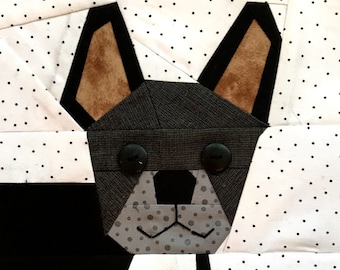 FRENCH BULLDOG Paper Pieced Block Pattern in PDF