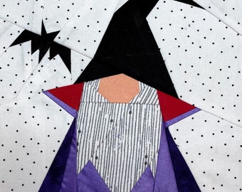 DRACULA GNOME Paper Pieced Block Pattern in PDF