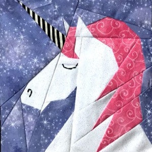 UNICORN PILLOWCASE, Paper Pieced Pattern in PDF - Etsy