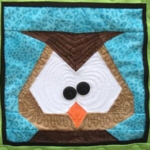 Owl Paper Pieced Block in PDF, Instant Download, Owl Pattern, Quilt Block, Made By Marney, Foundation Piecing, Paper Piecing Pattern