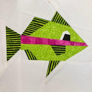 PERCH FISH BLOCK Paper Pieced Pattern in pdf, Instant Download, Paper Pieced, Foundation Piecing, Fish Quilt, Perch Pattern, Made By Marney