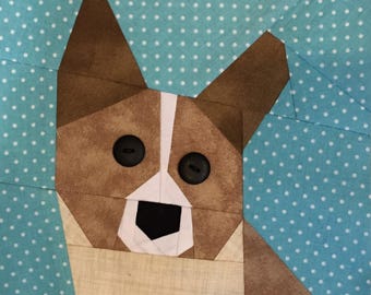 Corgi Paper Pieced Block Pattern in PDF