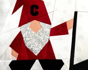 HOCKEY GNOME Paper Pieced Block Pattern in PDF