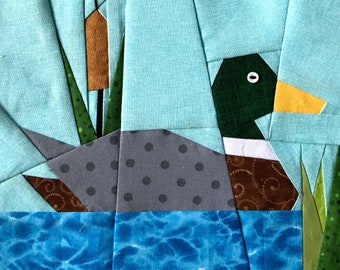 Wzór na patchwork papierowy „Mallard On The Lake” w formacie PDF