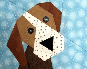GERMAN SHORTHAIRED POINTER 2 Paper Pieced Block in pdf