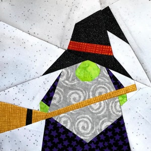 WITCHY GNOME Paper Pieced Pattern Block in PDF