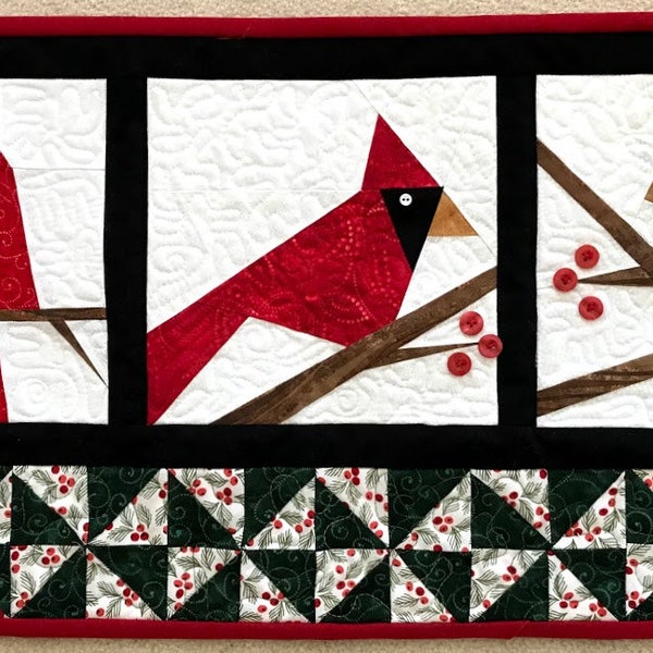 CARDINAL WALLHANGING Paper Pieced Pattern en PDF