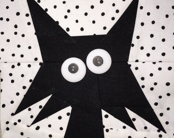 SCAREDY CAT Paper Pieced Block Pattern in PDF