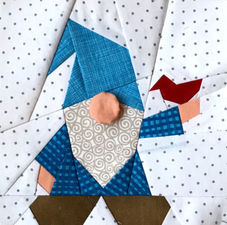 GNOME FOR CHRISTMAS Tree Skirt Paper Pieced Pattern in pdf image 4