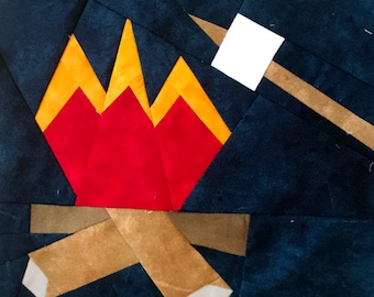 CAMP FIRE Paper Pieced Block Pattern in PDF