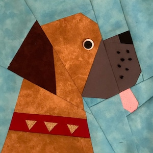 BOXER Paper Pieced Block Pattern in PDF, Instant Download, Dog Block Pattern
