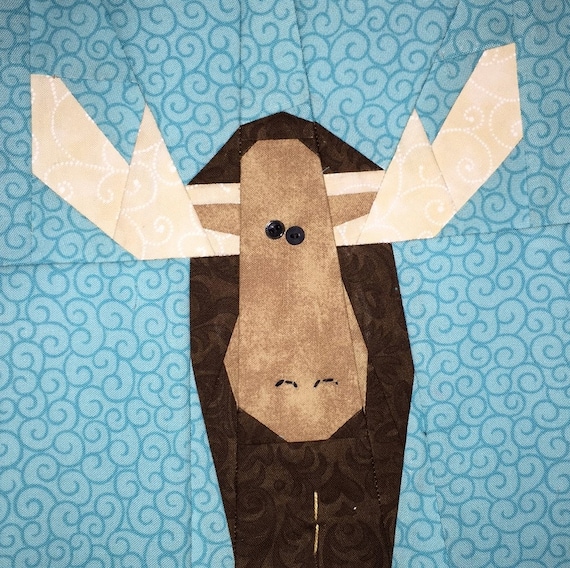 Moose Paper Pieced Block Pattern in PDF | Etsy
