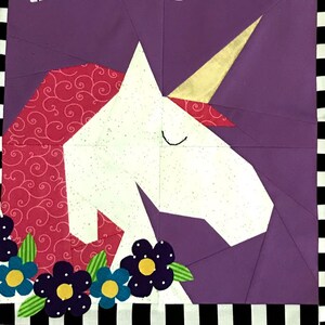 Unicorn Quilt Paper Pieced Pattern in PDF - Etsy