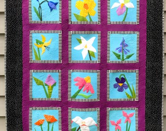 Woodland Wildflowers Quilt Paper Pieced Pattern in PDF