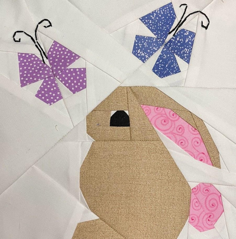 Paper Pieced Rabbit Pattern BUNNY QUILT Paper Pieced Pattern (PDF Instant Download), Foundation ...