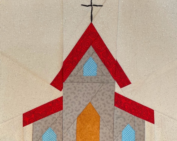 CHURCH BLOCK PATTERN in Pdf, Paper Piece Pattern, Quilt Block ...