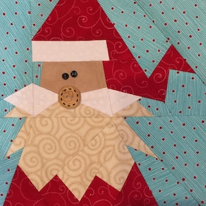 MUST BE SANTA Paper Pieced Block in pdf, Instant Download, Paper Pieced Block, Paper Pieced Santa, Santa Block, Christmas Quilt, Kerstman