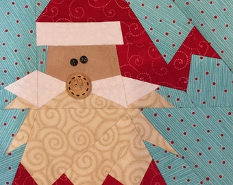 Santa Paper Pieced Block: Christmas Quilt Pattern (PDF Download)