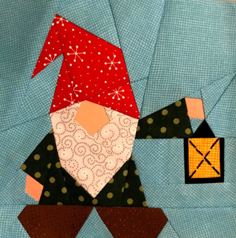 GNOME FOR CHRISTMAS Tree Skirt Paper Pieced Pattern in Pdf Etsy