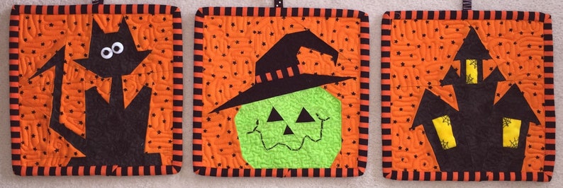 BOO Collection of 6 Halloween Paper Pieced Block Patterns in PDF image 2