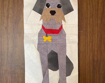 Terrier Dog Quilt Block Paper Piecing Pattern (PDF Download)