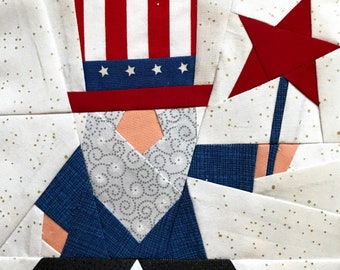 GRAND OLE' GNOME Paper Pieced Block Pattern in pdf
