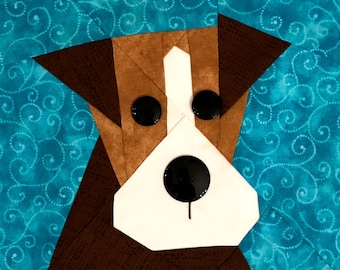 JACK RUSSELL Terrier Paper Pieced Block Pattern in PDF